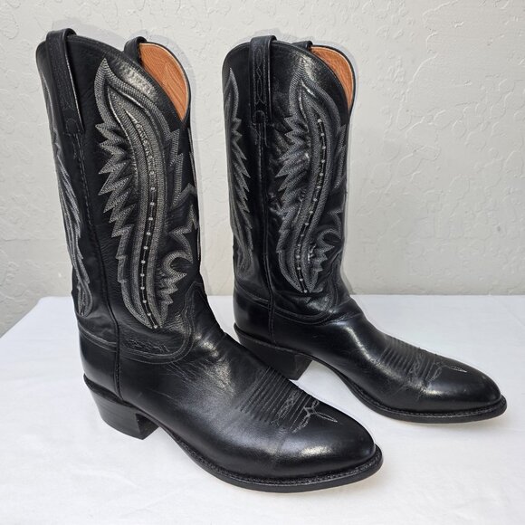 Lucchese 2000 Boots Men's 11 D Black Italian Kangaroo Western Cowboy T3010 R4 - Picture 4 of 13